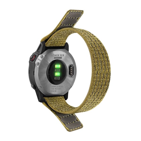 Klockarmband i nylon för Garmin- och Coros-klockor - Gulgrön Grön