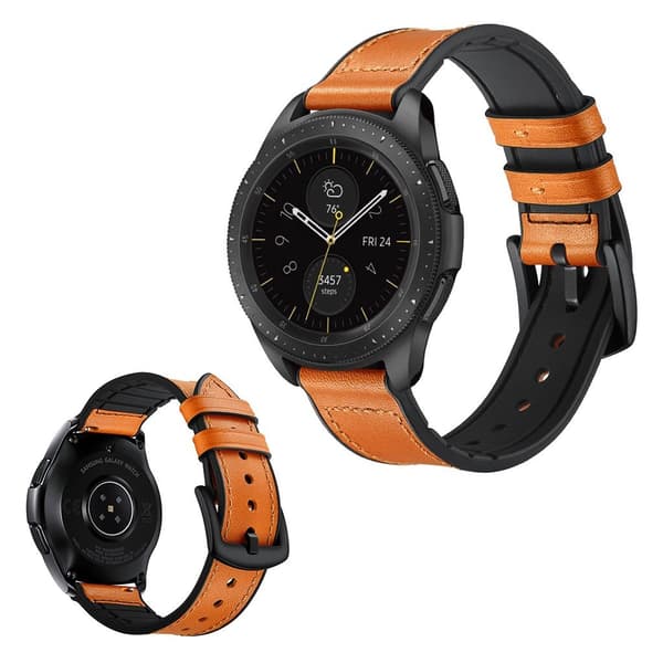 Samsung Galaxy Watch (42mm) læder Læder Urrem - Orange Orange