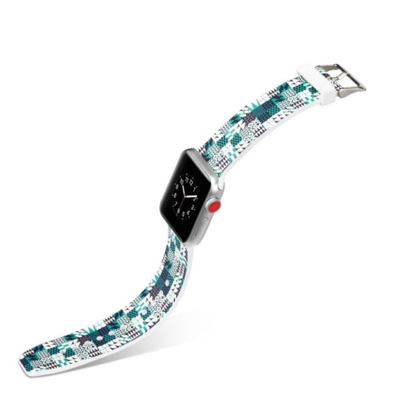 Apple Watch Series 5 40mm camouflage silikoninen kellonauha - Erilaisia Kuvioita Sinisellä Blue