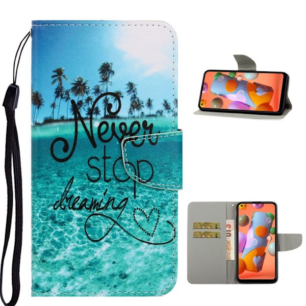 Wonderland Samsung Galaxy A11 etui - Aldrig Stop Drømme Blue