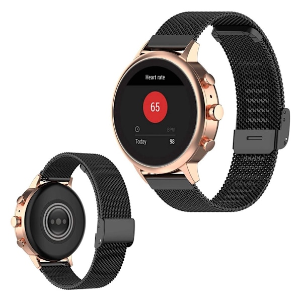 Garmin Vivoactive 4S tyylikäs ruostumattomasta teräksestä valmistettu ranneke - Musta Black