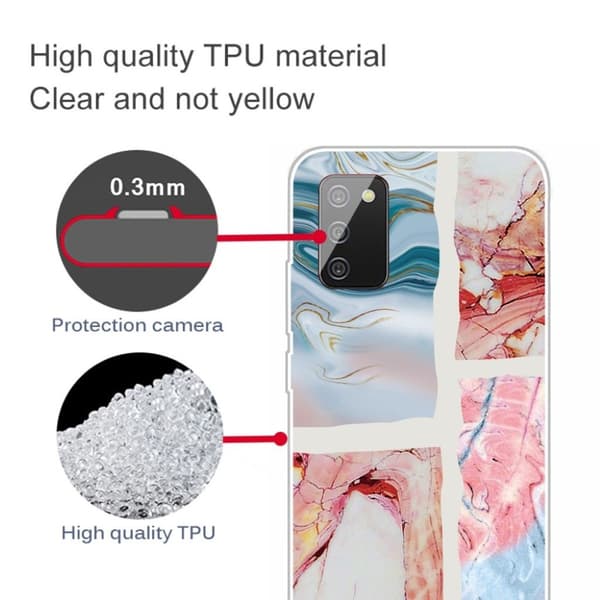 Marble Samsung Galaxy A02s Etui - Wavy Marble Tile Multicolor