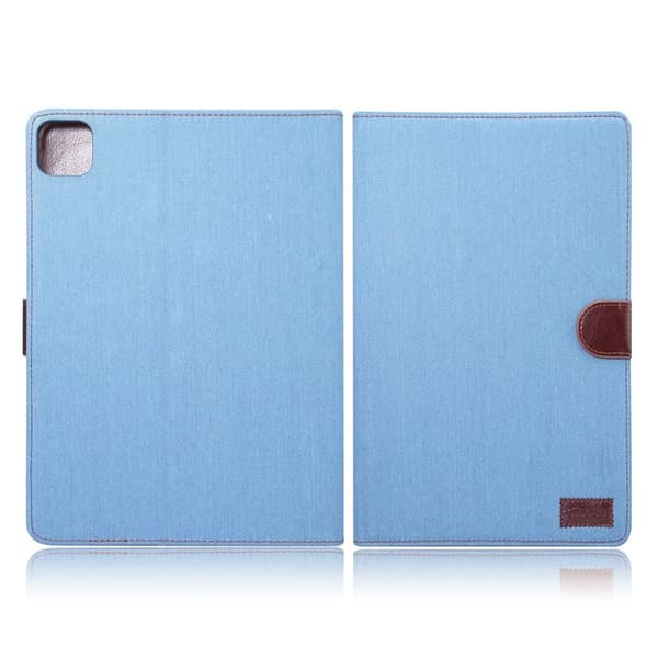 iPad Air (2020) jeans klæde læder flip etui - babyblå Blue