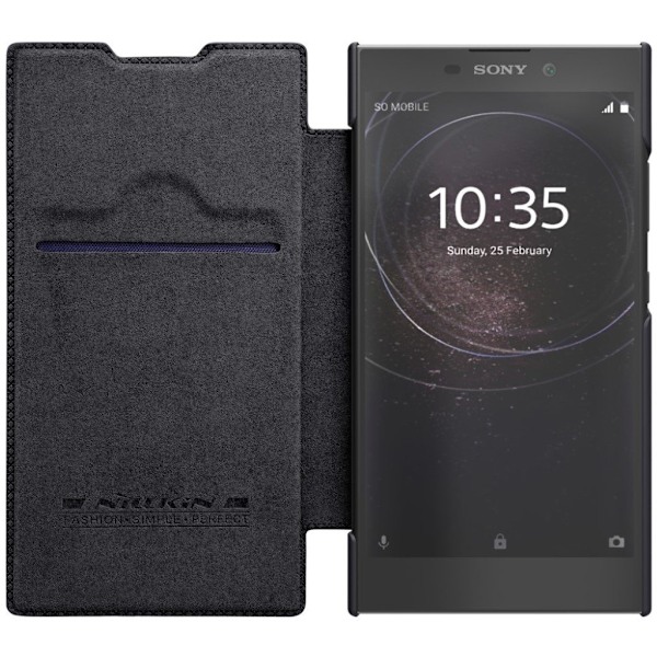 NILLKIN Sony Xperia L2 mobilfodral konstläder plast korthållare - Svart Svart