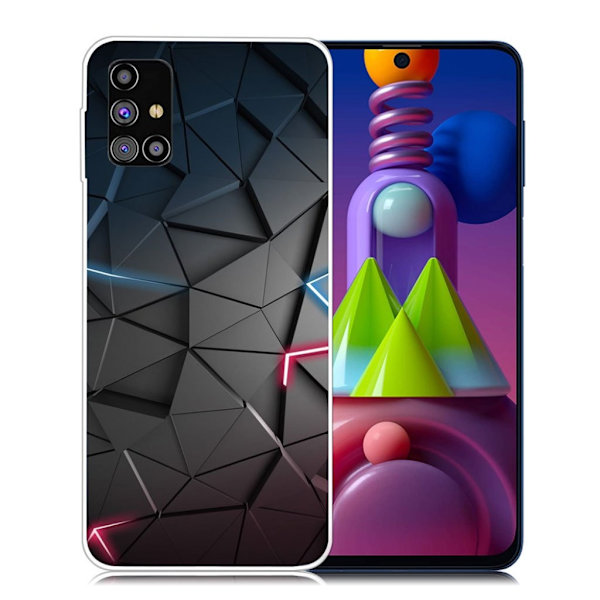Deco Samsung Galaxy M51 Etui - Gråe Trekanter Silver grey