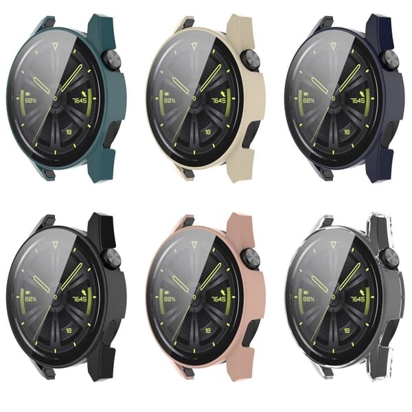 Huawei Watch GT 3 (46mm) PC cover with HD tempered glass - Dark Blue Blå