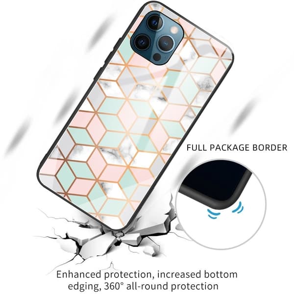Fantasy Marble iPhone 15 Pro Max Deksel - Rosa / Teal Terning Green