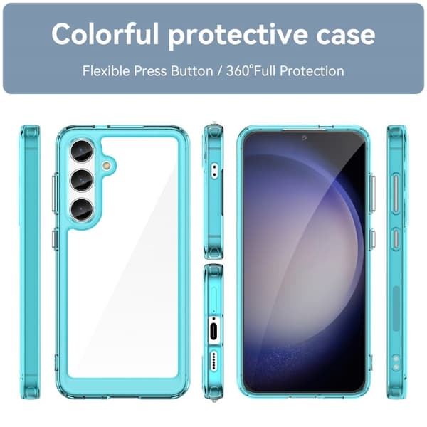 Samsung Galaxy S24 Plus älykäs akryylikansi - Läpinäkyvä Sininen Blue