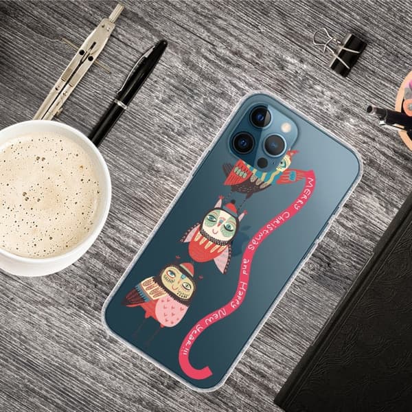 Joulu iPhone 13 Pro Max tapauksessa - Pöllöt Multicolor