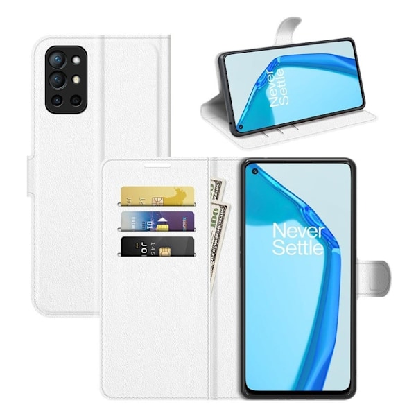 Classic OnePlus 9R Flip etui - Hvid White