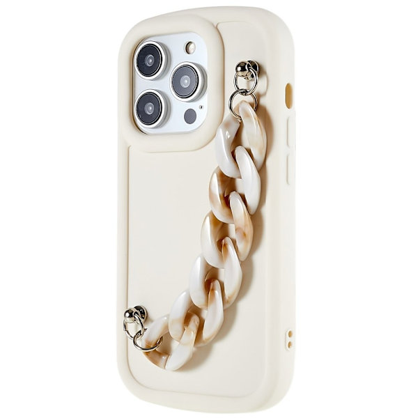 Marmordesign iPhone 14 Pro Max deksel - Gul / Hvit Marmorkjede White