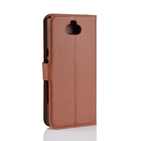 Sony Xperia 10 litchi læretui - Brun Brown
