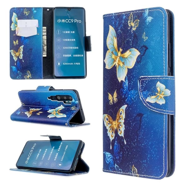 Wonderland Xiaomi Mi CC9 Pro / Xiaomi Mi Note 10 / Xiaomi Mi Note 10 Pro flip-etui - Sommerfugler I Metall Multicolor