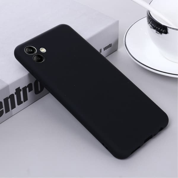 Matte Liquid silikone cover til Samsung Galaxy A04 - Sort Black