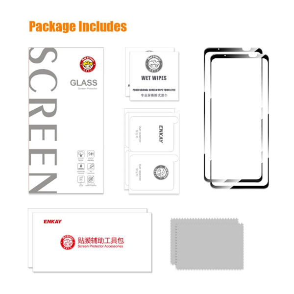 2kpl HAT PRINCE 0,26 mm lasinen näytönsuoja laitteelle Asus ROG Phone 6 / Asus ROG Phone 6D / Asus ROG Phone 6 Pro Transparent