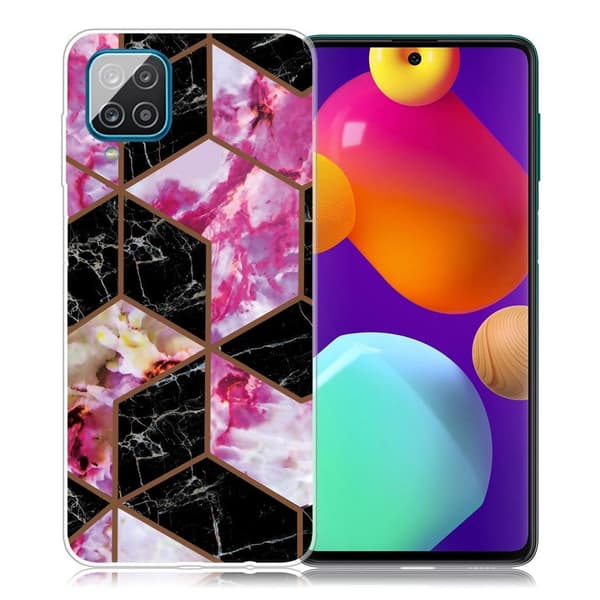 Marble design Samsung Galaxy M62 / Samsung Galaxy F62 cover - Sort Og Rose Marmor Multicolor
