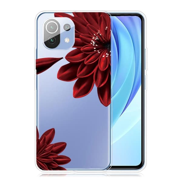 Deco Xiaomi Mi 11 Pro Suojakotelo - Punainen Flower Red