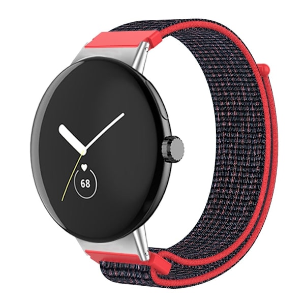 Google Pixel Watch nylonklokkerem - Rød / Svart Red