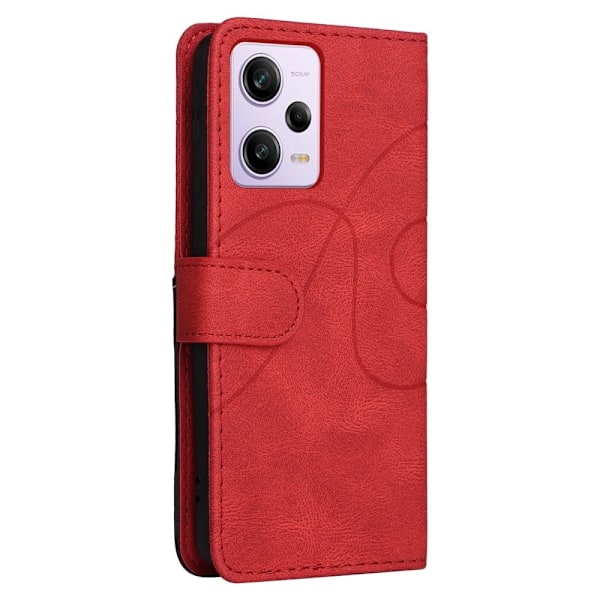 Teksturoitu nahkakotelo hihnalla Xiaomi Poco X5 Pro / Xiaomi Redmi Note 12 Pro / Xiaomi Redmi Note 12 Pro Speed - Punainen Red