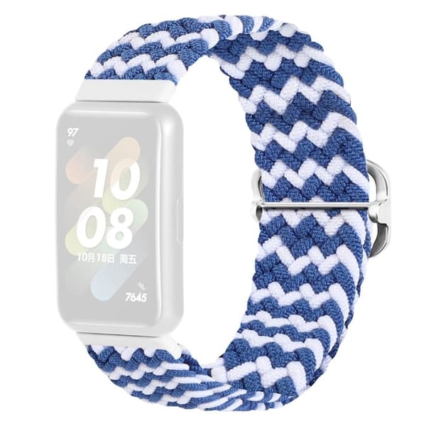 Huawei Band 7 urrem i vævet stil - Blå / Hvid Blue