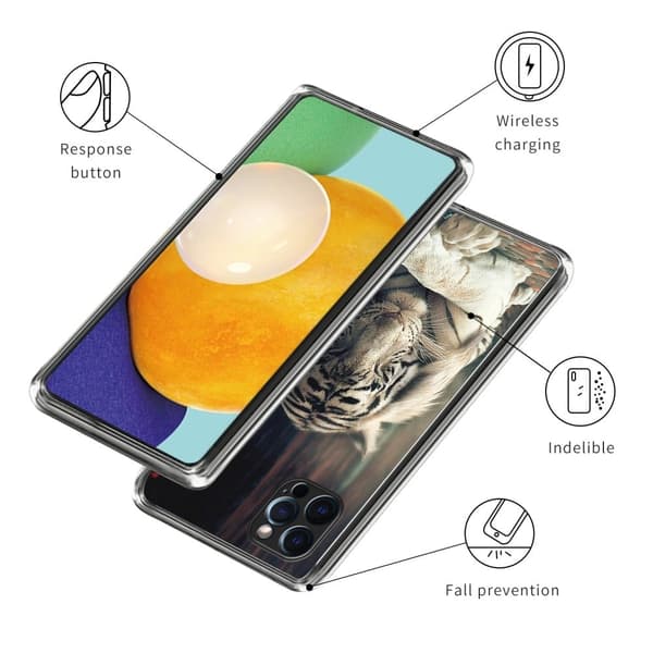 Deco iPhone 16 Pro Max cover - Hvid Tiger Silver grey