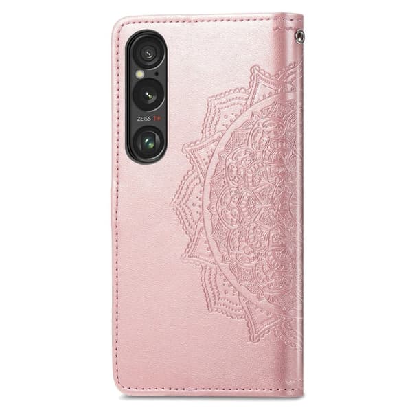 Mandala Sony Xperia 1 VI nahkakotelo - Ruusukulta Pink