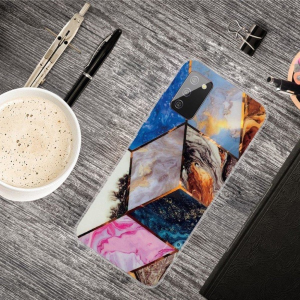 Marble Samsung Galaxy A02s Etui - Vibrant Marble Diamond Multicolor