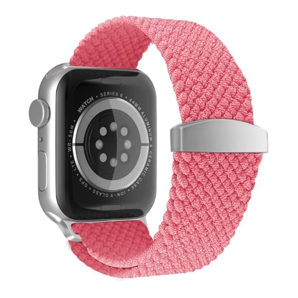 Apple Watch (45 mm) elastisk klokkerem i nylon - Rosa Pink