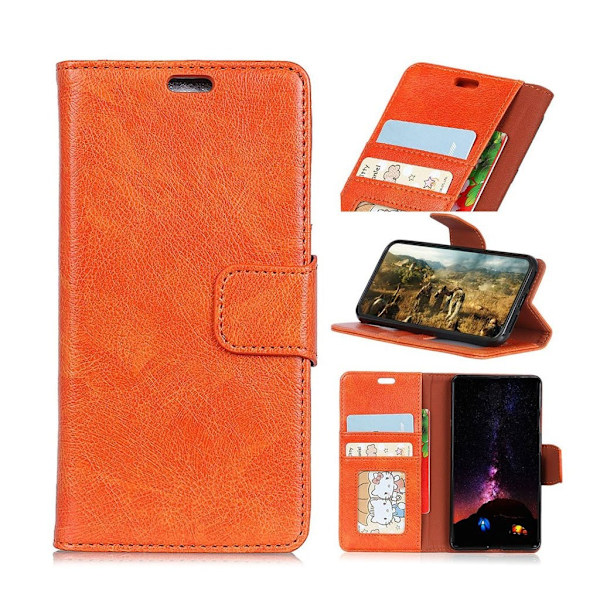 Samsung Galaxy A7 (2018) split läderfodral med nappatextur - Orange Orange