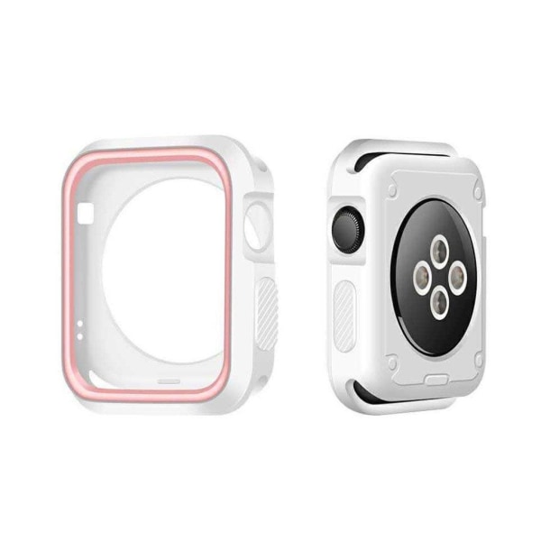 Apple Watch 38mm tyylikäs näytön suojakuori - Valkoinen ja pinkk Pink