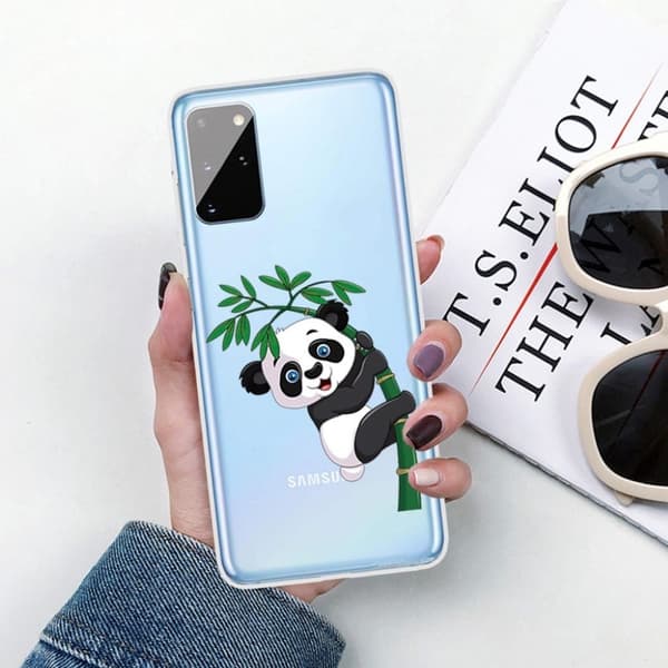 Deco Samsung Galaxy A31 kotelot - Panda Kiipeilyä Bambu White