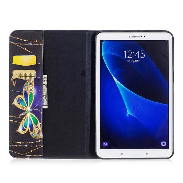 Samsung Galaxy Tab A 10.1 (2016) Charmerende læder etui - Smuk sommerfugl Multicolor