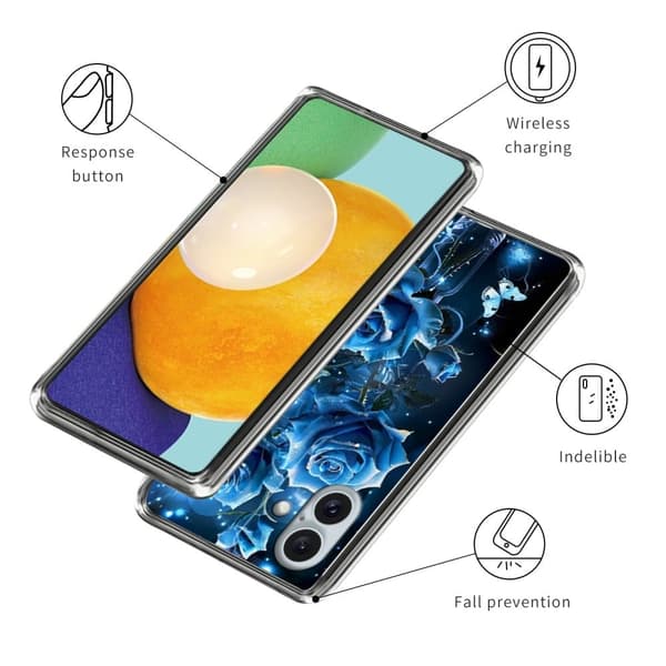 Vibe iPhone 16 Plus -kansi - Kiiltävät Ruusut Blue