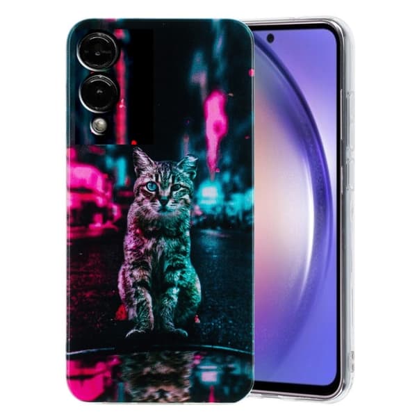 Samsung Galaxy S25 Edge Etui Blødt fleksibelt telefonbagcover Mønsteret - Trafiklys-Kat Multicolor