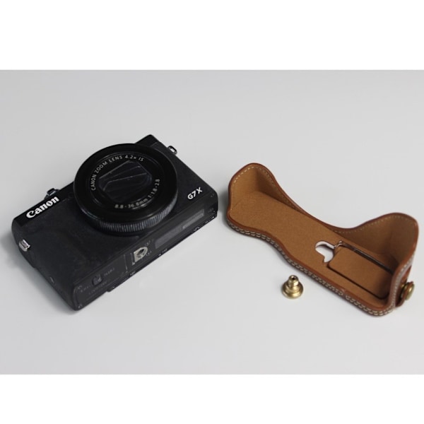 Canon PowerShot G7 X Mark II hållbart läderfodral - Brun Brun