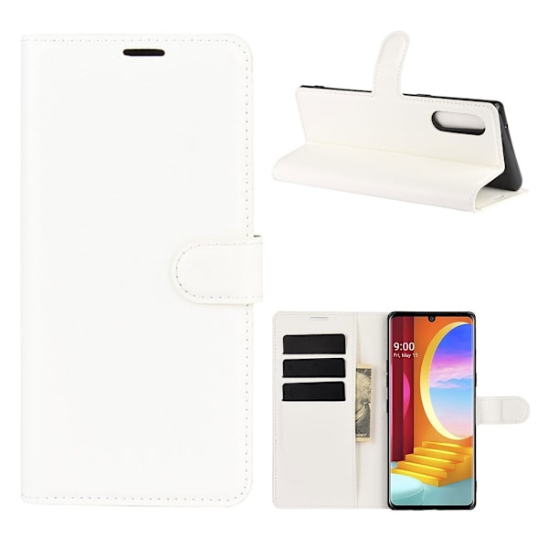 Classic LG Velvet Flip Etui - Hvid White