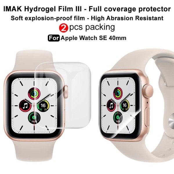 2Pcs IMAK Apple Watch SE 2022 (40mm) hydrogel film III skærmbeskyttelse Transparent