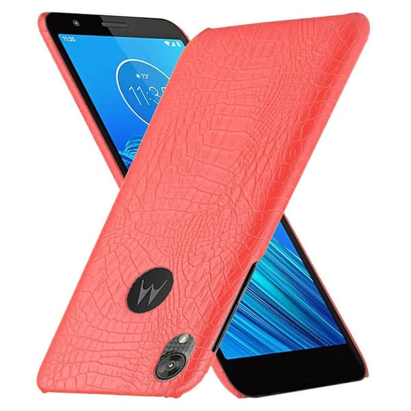 Croco Motorola Moto E6 kuoret - Punainen Red