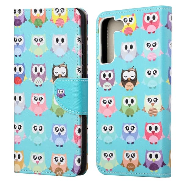 Wonderland Samsung Galaxy S22 Flip Etui - Søde Ugler Multicolor