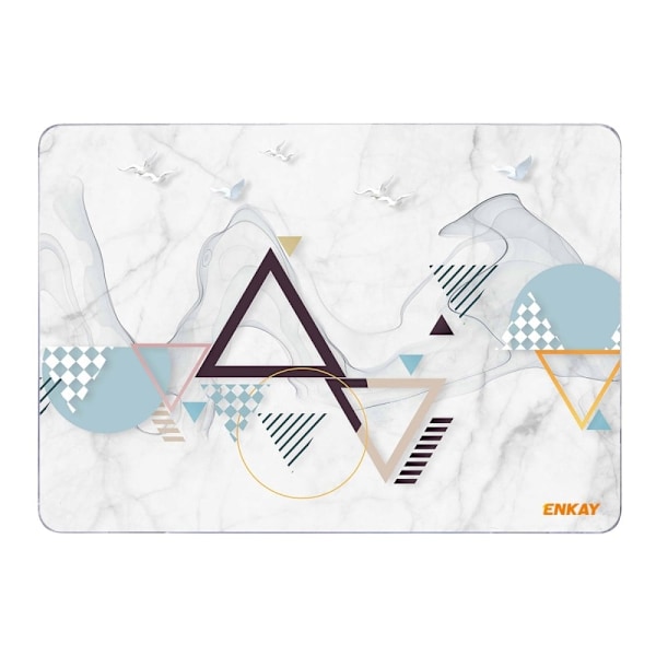 HAT PRINCE MacBook Pro 16 M1 / M1 Max (A2485, 2021) geometrinen kuvioitu suojus - Kolmiot Ja Geometria White