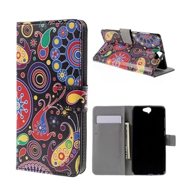 Moberg HTC One A9 Lær Etui - Paisley Blomster Multicolor