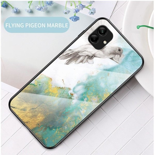 Fantasy Marmor Samsung Galaxy A04 skal - Flygande Duva Marmor Grön