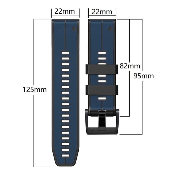 22 mm dobbeltfarvet silikoneurrem til Garmin- og Coros-ure - Lime / Blå Green