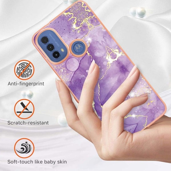 Marble Motorola Moto E30 / E20 / E40 Suojakotelo - Violetti Marble Purple