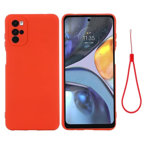 Matte Liquid Silikone Cover til Motorola Moto G22 - Rød Red