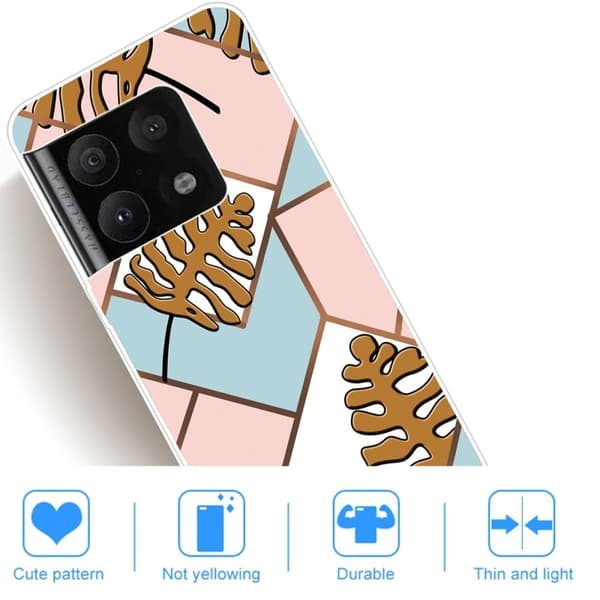 Marmormotiv OnePlus 10 Pro skal - Tonblad I Rosa Och Blått multifärg