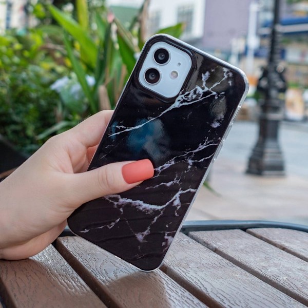 Marble iPhone 12 Mini Suojakotelo - Musta Black