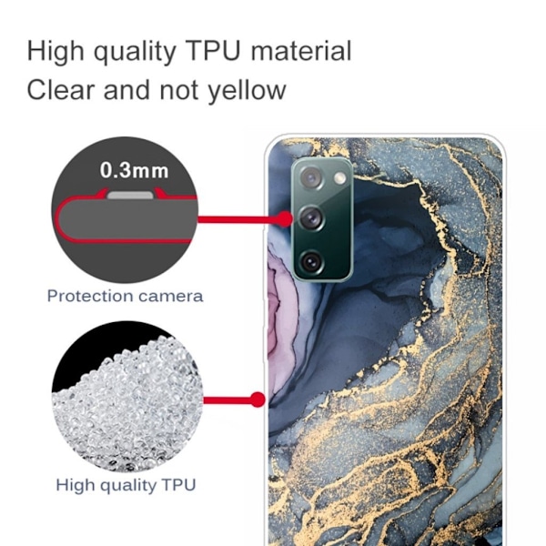 Marble design Samsung Galaxy S20 FE 5G / Samsung Galaxy S20 FE kotelot - Sininen Kultainen Roiske Marmori Blue
