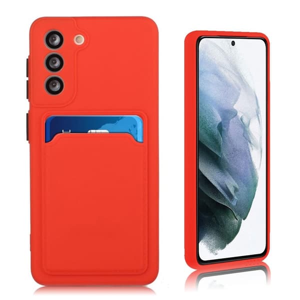 Kortholder cover til Samsung Galaxy S21 FE - Rød Red