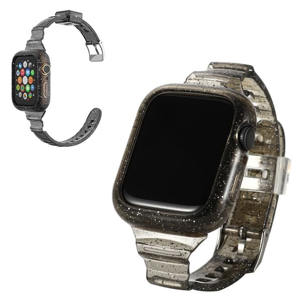 glitter themed rem til Apple Watch Series 6 / 5 44mm - sort Black